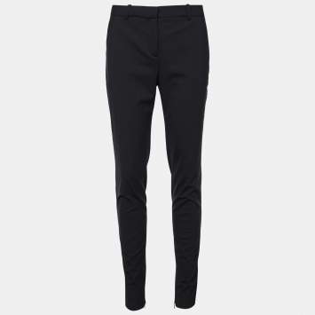 Pre Owned Versace Black Stretch Wool Tailored Trousers S