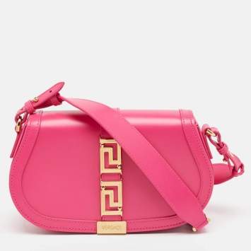 مملوكة مسبقًا Versace Pink Leather Greca Goddess Shoulder Bag