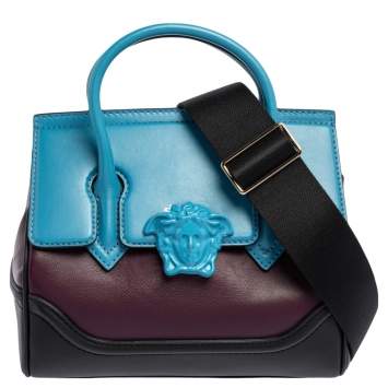 Pre Owned Versace Tri Color Leather Palazzo Empire Tote