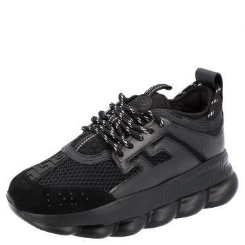 Pre Owned Versace Black Chain Reaction Women's Sneakers Size EU 36.5