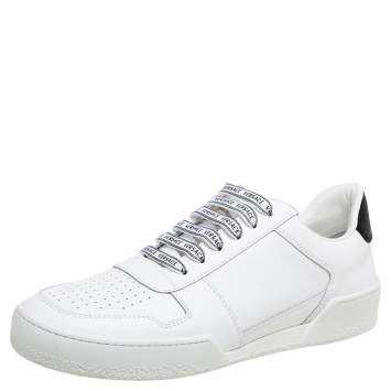 Pre Owned Versace White Leather Ilus Trainers Sneakers Size 41