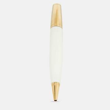 Pre Owned Versace Medusa Gold Tone White Ballpoint Pen