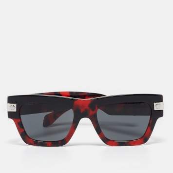 Pre Owned Versace Red/Black MOD.4464 Medusa Square Sunglasses