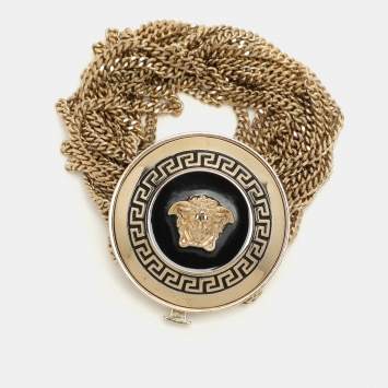 Pre Owned Versace Medusa Gold Tone Bracelet