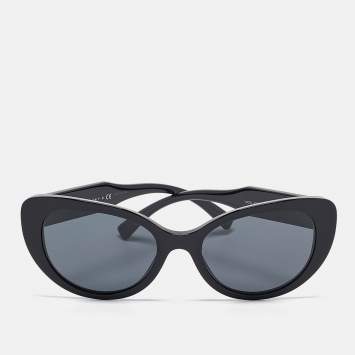 Pre Owned Versace Black MOD. 4378 Logo Cat Eye Sunglasses