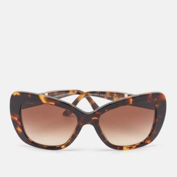 Pre Owned Versace Tortoise Brown Gradient Medusa Butterfly Sunglasses