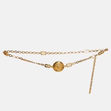 Pre Owned Versace Medusa Gold Tone Chain Belt
