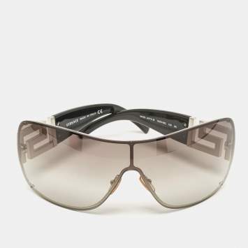 Pre Owned Versace Black Gradient MOD. 2072-B Crystals Shield Sunglasses