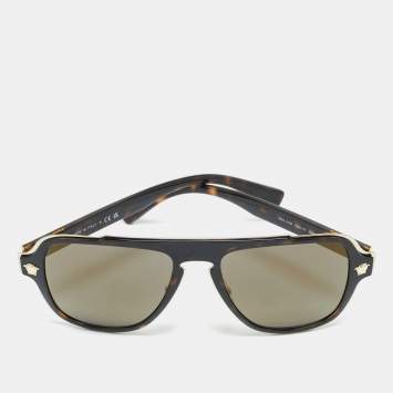 Versace Dark Brown Mirrored MOD. 2199 Medusa Frame Square Sunglasses