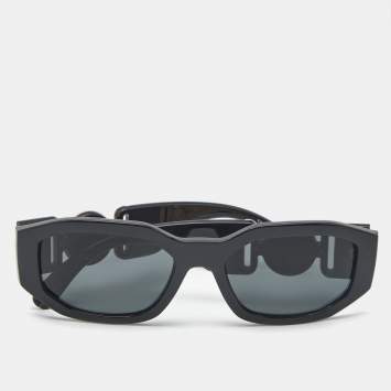 Versace Black MOD 4361 Medusa Biggie Rectangular Sunglasses