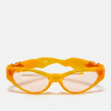 Pre Owned Versace Orange MOD 4373 Medusa Cat Eye Sunglasses