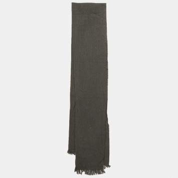 مملوكة مسبقًا Versace Grey Jacquard Wool Stole 