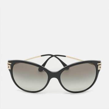 Pre Owned Versace Black MOD 4316 B Crystal Cat Eye Sunglasses