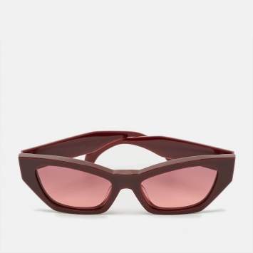 Pre Owned Versace Burgundy MOD 4488 U Frame Cat Eye Sunglasses