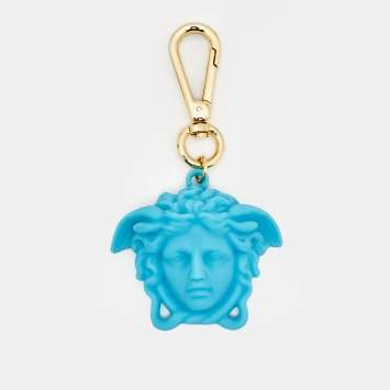 Pre Owned Versace Medusa Rubber Gold Tone Bag Charm