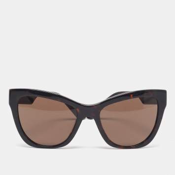 Pre Owned Versace Tortoise Brown MOD 4417 Printed Cat Eye Sunglasses