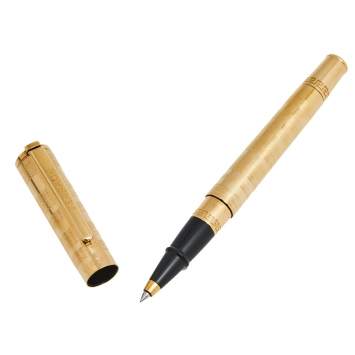 Pre Owned Versace Olympia Medusa Gold Tone Rollerball Pen