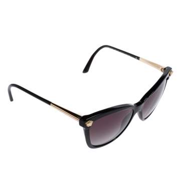 Pre Owned Versace Black Acetate Medusa Gradient Cat Eye Sunglasses