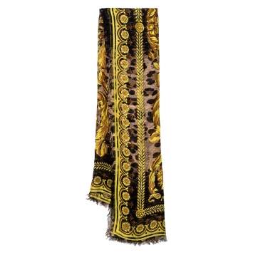 Pre Owned Versace Multicolor Baroque Printed Silk & Modal Scarf
