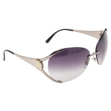 Pre Owned Versace Gunmetal/Blue Gradient 2107 Oversized Sunglasses
