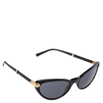 Pre Owned Versace Black 4365-Q Cat Eye Sunglasses