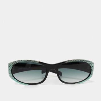 Pre Owned Versace Blue MOD.435/P Vintage Rectangle Sunglasses 