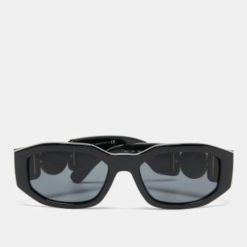 Pre Owned Versace Black MOD 4361 Medusa Square Sunglasses