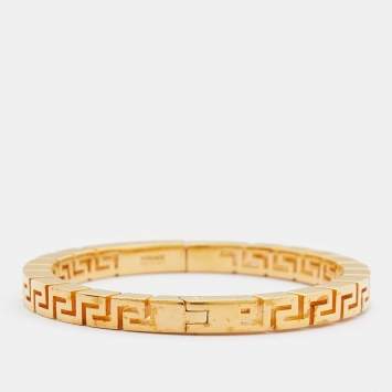 Pre Owned Versace Greca Gold Tone Bracelet M