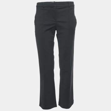 Versace Black Greek Key Pocket Detail Straight Leg Trousers L