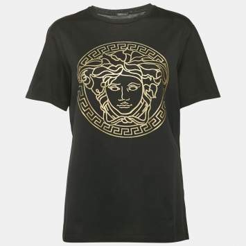 Versace Black Medusa Print Jersey T-Shirt M