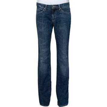 Pre Owned Versace VJC Navy Blue Denim Washed Jeans M