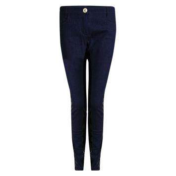 Pre Owned Versace Indigo Dark Wash Denim Contrast Paneled Jeans M