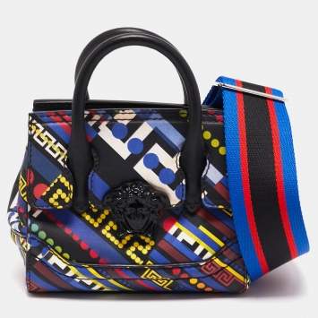 مملوكة مسبقًا Versace Multicolor Leather Mini Medusa Empire Tote