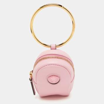 Pre Owned Versace Pink Leather La Medusa Modular Pouch Bag