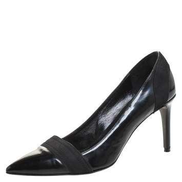 Pre Owned Versace Black Patent Leather Pointed Toe Pumps Size 39