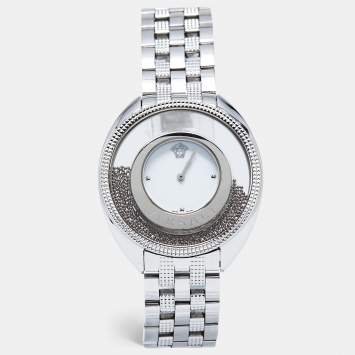 Pre Owned Versace White Stainless Steel Destiny Spirit 86Q99D002-S099 Women's Wristwatch 39 mm