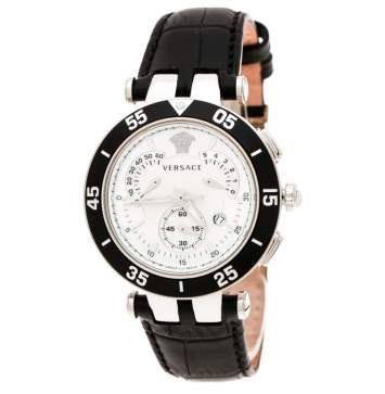 Pre Owned Versace SIlver White Stainless Steel V Race 23C Women's Wristwatch 42 mm