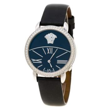 Pre Owned Versace Black Stainless Steel Krios 93Q Women's Wristwatch 38 mm