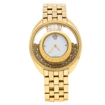 Pre Owned Versace Gold Stainless Steel Destiny Spirit 86Q Women's Wristwatch 39 mm