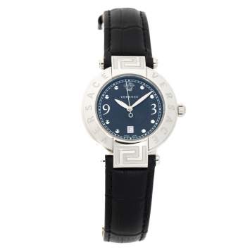 Pre Owned Versace Black Stainless Steel Reve 68Q Women's Wristwatch 35 mm