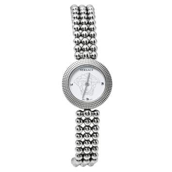 Pre Owned Versace White Stainless Steel Eon Soiree 94Q Quartz Women's Wristwatch 27 MM