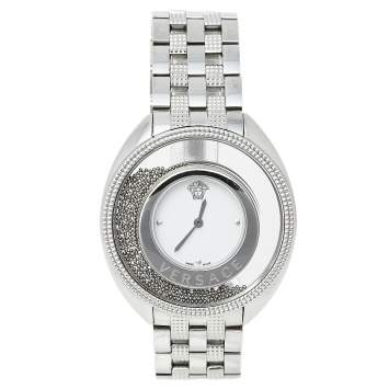 Pre Owned Versace White Stainless Steel Destiny Spirit 86Q Women's Wristwatch 39 mm