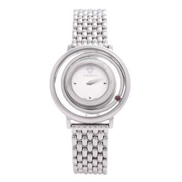Pre Owned Versace Silver Stainless Steel Venus FHQ Women's Wristwatch 39 mm