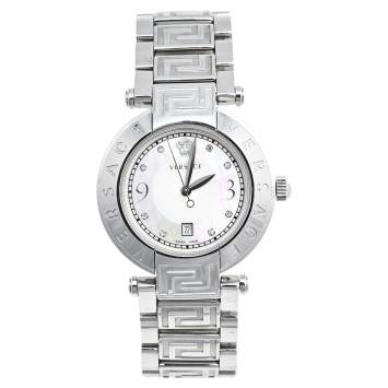 Pre Owned  Versace Mother Of Pearl Stainless Steel Reve 68Q Women's Wristwatch 35 mm