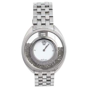Pre Owned Versace White Stainless Steel Destiny Spirit 86Q Women's Wristwatch 39 mm