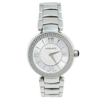 Pre Owned Versace Silver Stainless Steel Leda VNC030014 Women's Wristwatch 38 mm