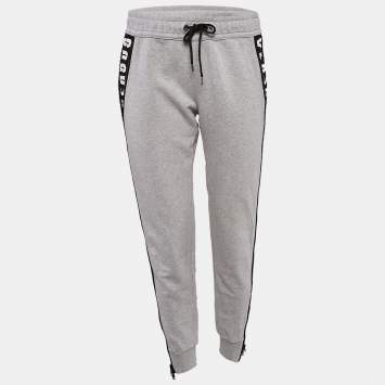 Versus Versace Grey Cotton Zip Detail Track Pants M