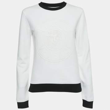 Versus Versace White Medusa Print Cotton Sweatshirt M