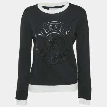Versus Versace Black Medusa Applique Jersey Sweatshirt M