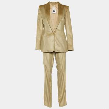Pre Owned Versus Versace Tan Brown Corduroy Pant Suit M
